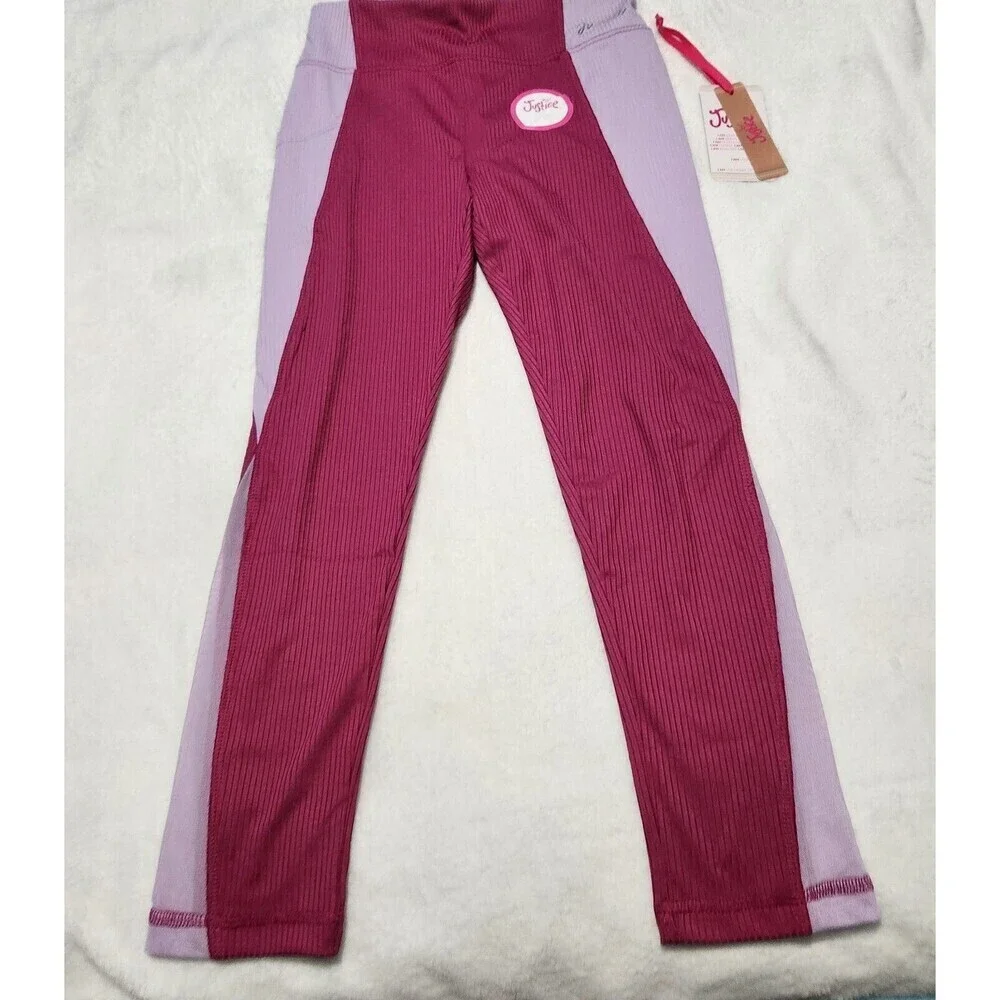 Justice Leggings For Girls Size Medium (10) Color Raspberry Radiance [